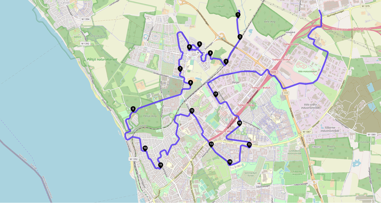 Map with route